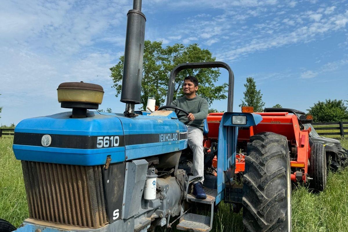 Deepak giving some rest to the farm crew