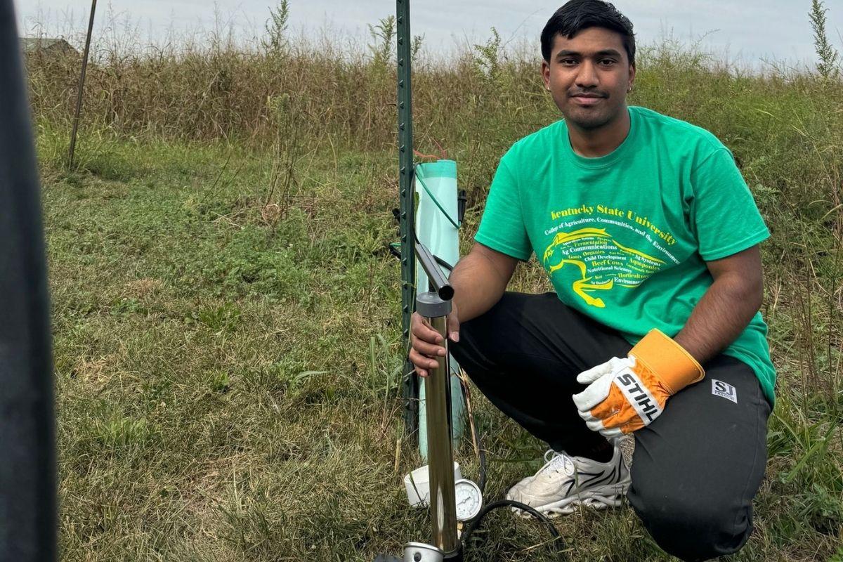 Binaya in the field with field instrument