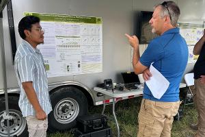 Lalit talking about application of drones in crop monitoring