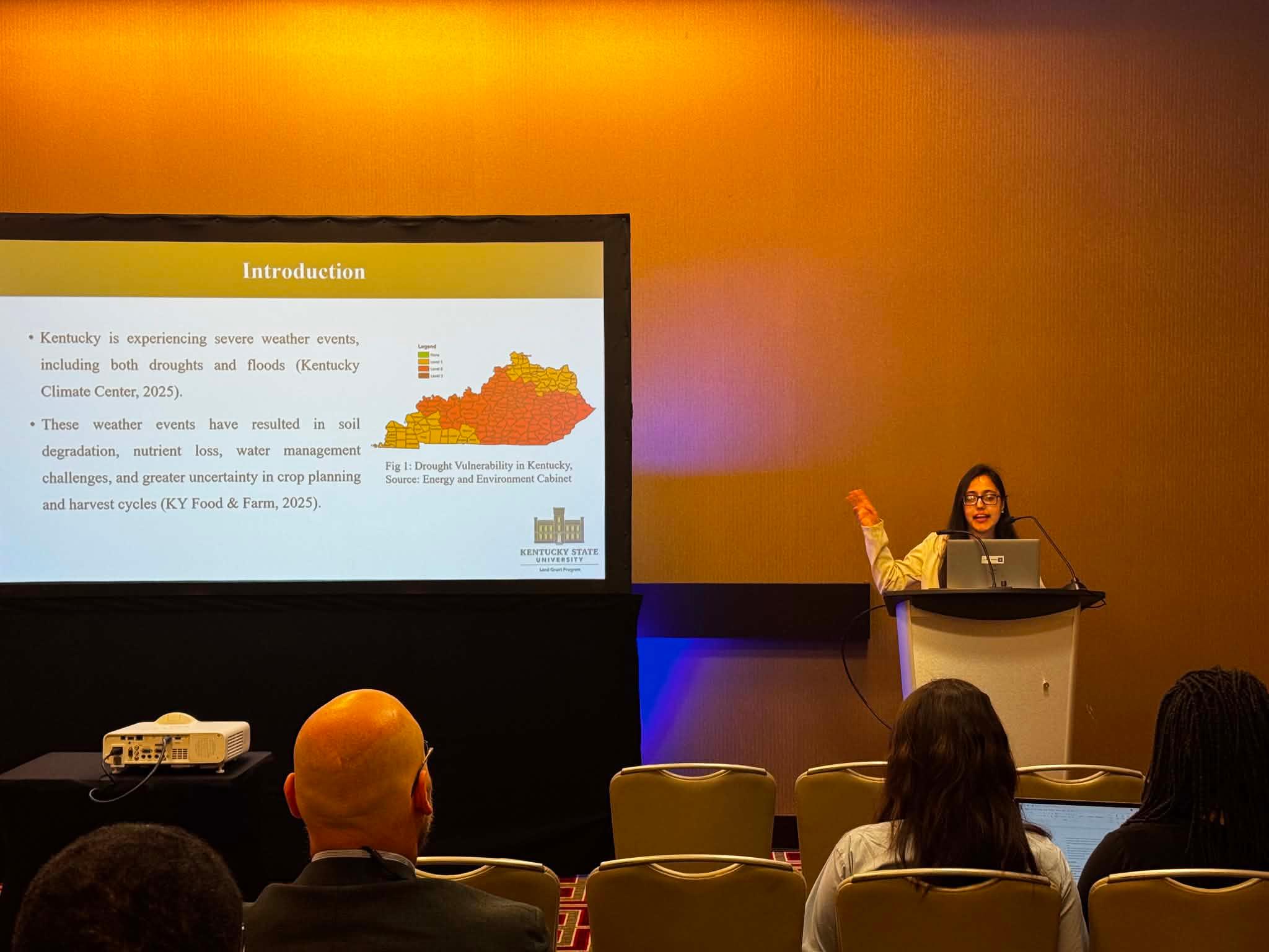 Shristi presenting her findings at ARD