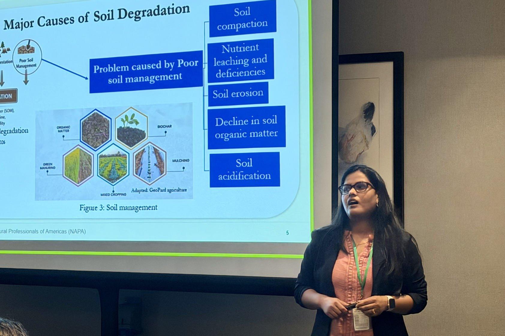 Srijana presenting her research
