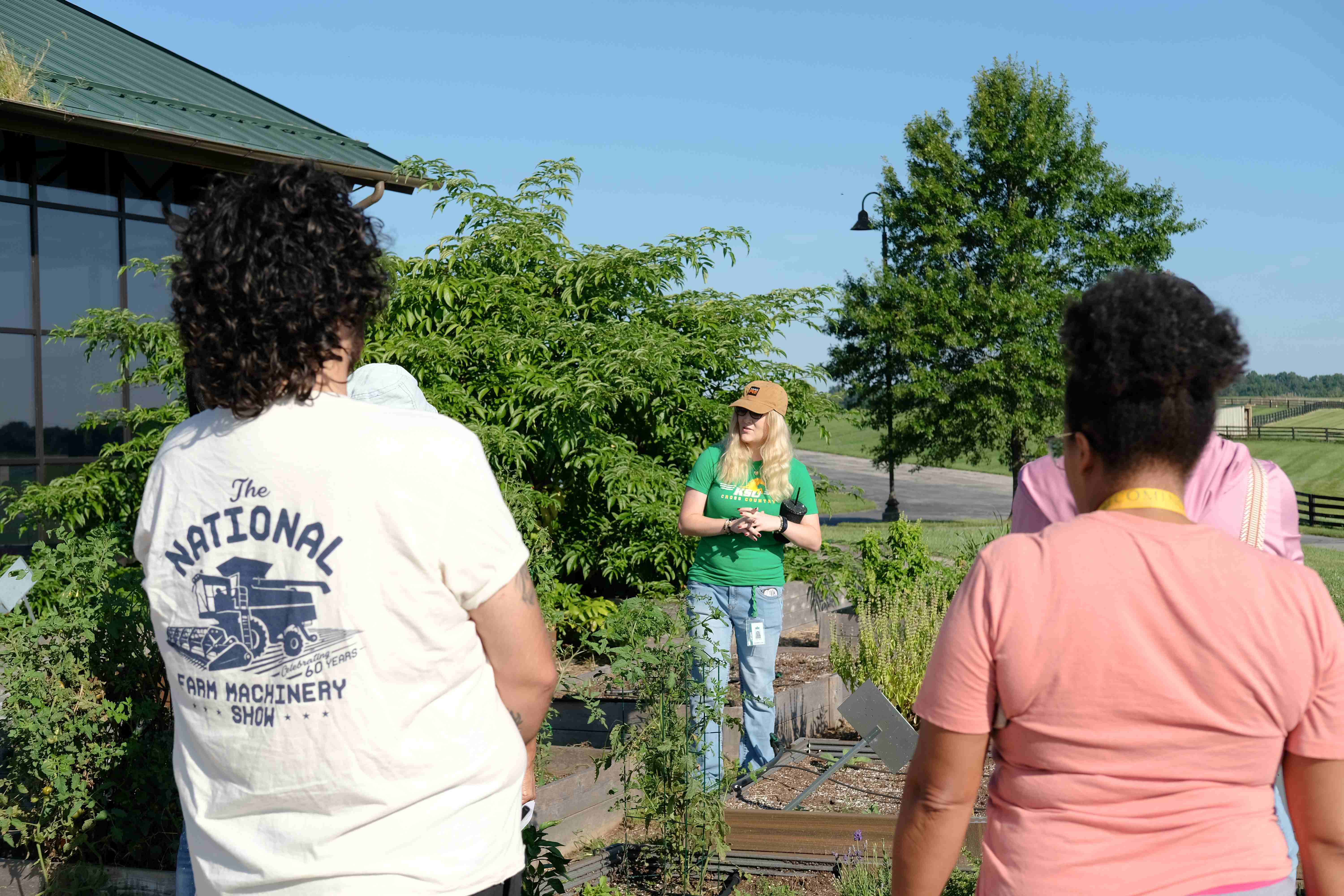 Cora Teets instructing cohort at field day